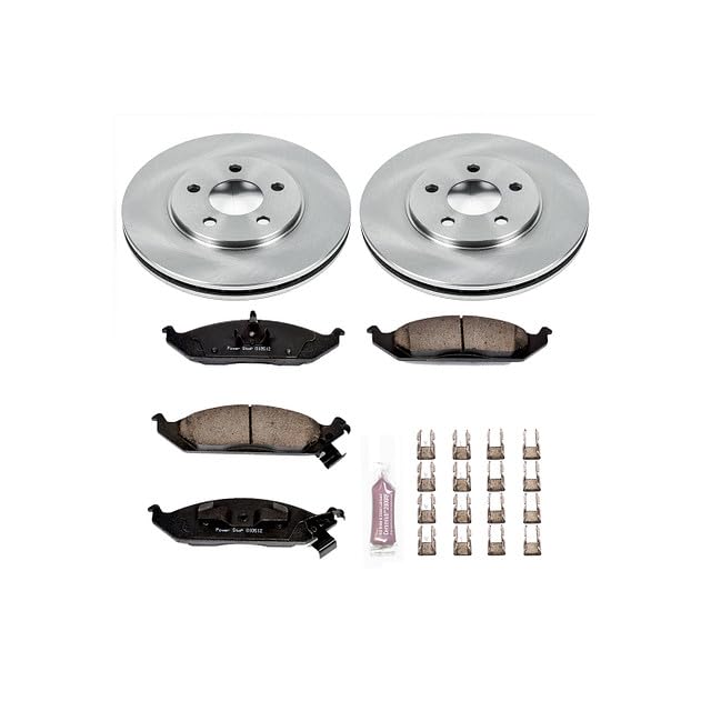 POWERSTOP Autospecialty KOE1676 Front Replacement Brake Kit-OE Brake Rotors & Ceramic Brake Pads For Chrysler Cirrus, Chrysler Sebring, Dodge Stratus, Plymouth Breeze [Model Specific]