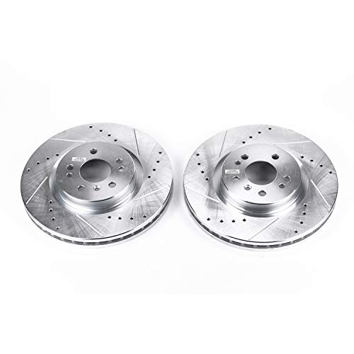 Power Stop Front EBR676XPR Drilled & Slotted Rotor Pair For ML320, ML350, ML450, ML500, ML550, R320, R350, R500 [Model Specific]