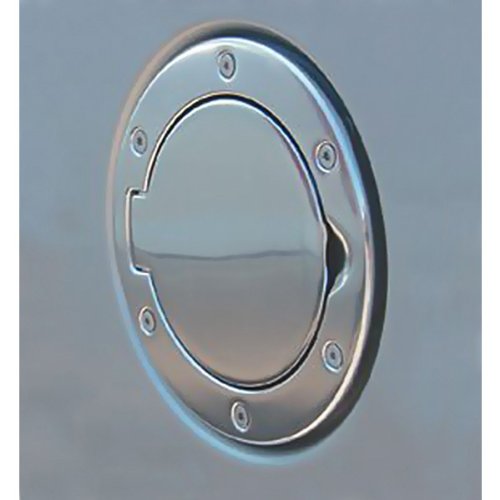 Gas Cap Door, Rugged Ridge Non-Locking, Polished Aluminum | 11425.01 | Fits 1997-2006 Jeep Wrangler TJ