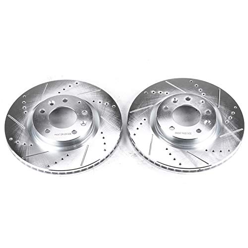 Power Stop Front JBR967XPR Drilled & Slotted Rotor Pair For Mazda RX-8 2004-2008 [Model Specific] Evolution