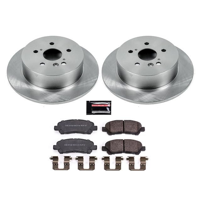 POWERSTOP Rear KOE4714 Brake Kit with Brake Rotors and Ceramic Brake Pads For 2008 2009 2010 2011 2012 2013 Toyota Highlander