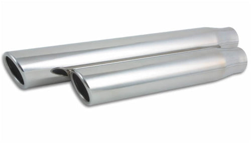 1575 Vibrant 3" Round Stainless Steel Tip (Single Wall, Angle Cut) - 2.5" inlet, 11