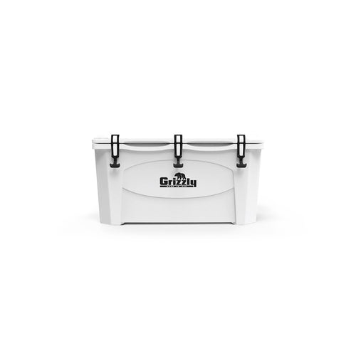 75 Cooler Grizzly | 75 qt Ice Chest Durable Rotomolded Insulated | Made in USA | Warranty for Life | For Beach Boat Camping Fishing Hunting | G75 | White