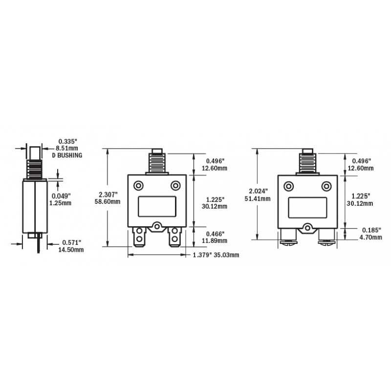 Push Button Reset Only Blue Sea Systems 2137 Circuit Breaker, 40A Screw Terminal