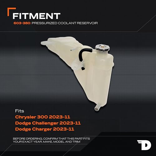 Dorman Front Pressurized Coolant Reservoir 603-380 with Cap Compatible with Select Chrysler / Dodge Models