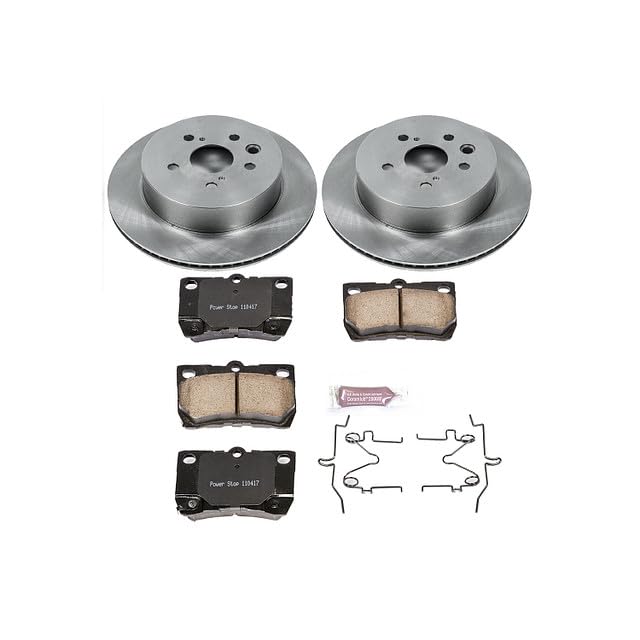POWERSTOP Autospecialty KOE2977 Rear Replacement Brake Kit-OE Brake Rotors & Ceramic Brake Pads For GS, GS350, GS430, GS450h, GS460, IS250, IS350 [Model Specific]