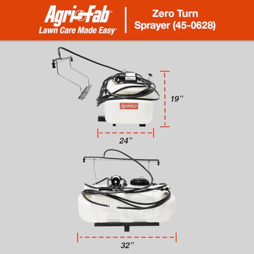 Zero Turn Agri-Fab 45-0628 Riding Lawn Mower Sprayer with Boom and Spray Wand 15 - Gallon Capacity Tank, 2.2 GPM, 100 PSI Sprayer Pump, Universal Design fits Many Zero Turn Brands