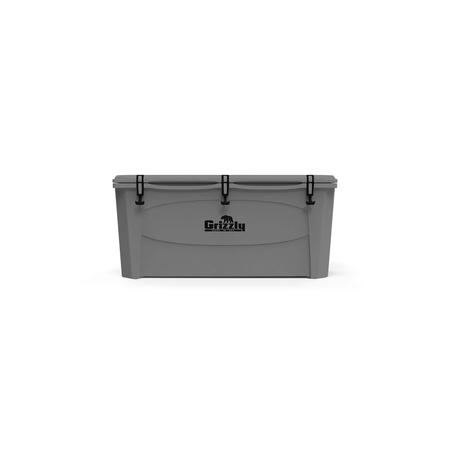165 Cooler Grizzly | 165 qt Ice Chest Durable Rotomolded Insulated | Made in USA | Warranty for Life | for Beach Boat Camping Fishing Hunting | G165 | Gray