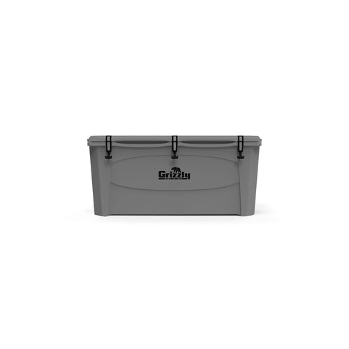 165 Cooler Grizzly | 165 qt Ice Chest Durable Rotomolded Insulated | Made in USA | Warranty for Life | for Beach Boat Camping Fishing Hunting | G165 | Gray