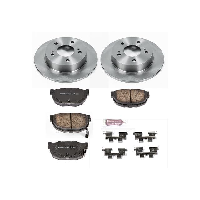 POWERSTOP Autospecialty KOE1174 Rear Replacement Brake Kit-OE Brake Rotors & Ceramic Brake Pads For Nissan 240SX 1994-1998 [Model Specific]