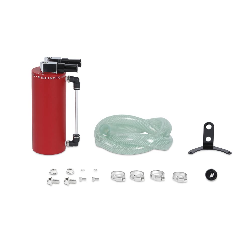 Mishimoto Aluminum Oil Catch Can - Small Wrinkle Red