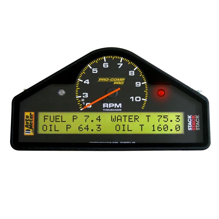 MULTI-FUNCTION AUTO GAGE Stack Display Logger, Drag Racing, BLAC