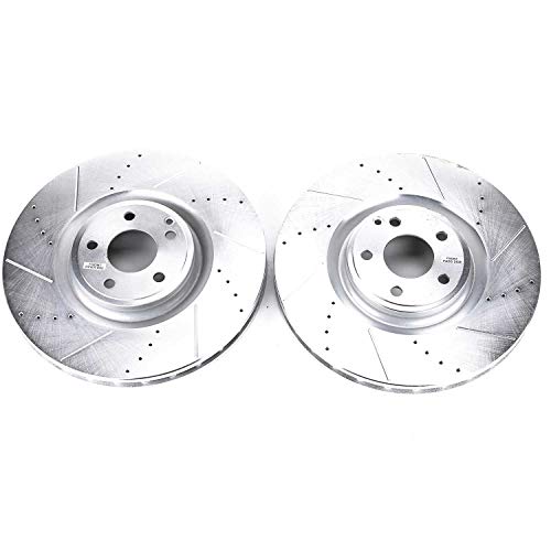 Power Stop EBR1454XPR Front Brake Rotor Pair Drilled and Slotted For Mercedes-Benz CLS550 2012-2018 [Model Specific]