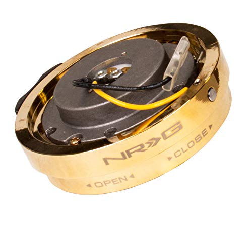 Thin Version NRG Innovations Steering Wheel Quick Release Hub, 6x70 & 6x74mm Bolt Patterns, 1" Depth Universal Quick Release Kit, Chrome Gold, NRG-SRK-400GD