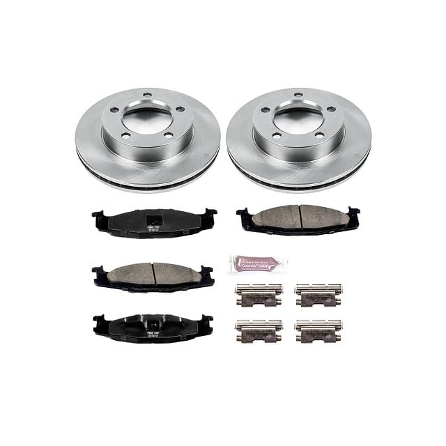 POWERSTOP Autospecialty KOE5067 Front Replacement Brake Kit-OE Brake Rotors & Ceramic Brake Pads For Ford Bronco 1994-1996, Ford F-150 1994-1996 [Model Specific]