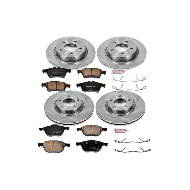 POWERSTOP Autospecialty KOE126 Front and Rear Replacement Brake Kit-OE Brake Rotors & Ceramic Brake Pads For Mazda 3 2004-2013 [Model Specific]