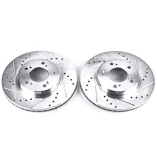 Power Stop Front Drilled & Slotted Rotor Pair For Acura Integra, Acura Integra, Acura Legend, Acura RL, Acura TL, Honda CR-V, Honda Odyssey, Honda Prelude, Isuzu Oasis [Model Specific] JBR528XPR