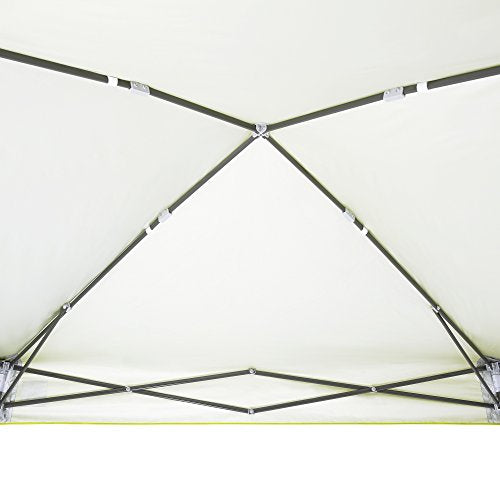 E-Z UP Instant Shelter Vista Canopy, 10' x 10', Gray Powder-Coated Steel Frame with Wide-Trax Roller Bag & 4 Piece Spike Set, Limeade