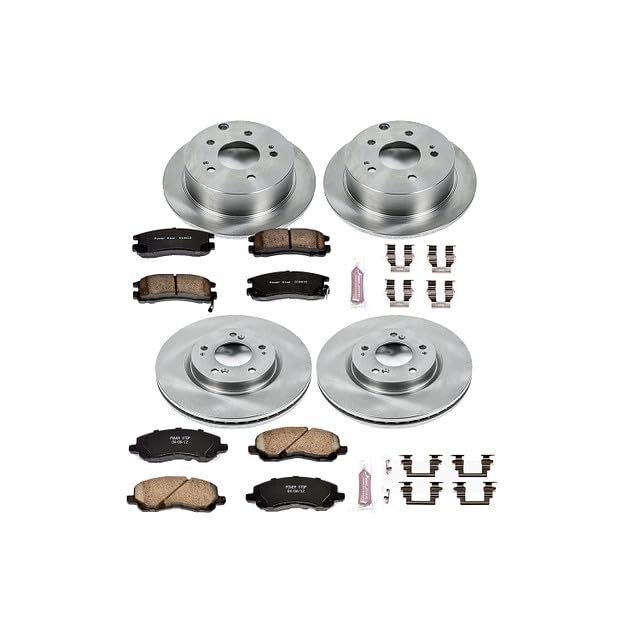 Power Stop Autospecialty KOE2711 Front and Rear Replacement Brake Kit-OE Brake Rotors & Ceramic Brake Pads For Mitsubishi Eclipse 2006-2012 | Mitsubishi Galant 2004-2007 [Vehicle Specific]