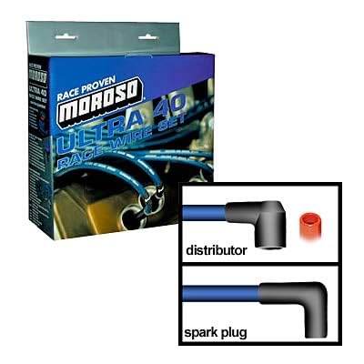Moroso ULTRA 40 IGNITION WIRE SET, UNSLEEVED, SBC, SPRINT CAR FRONT MAGNETO, NON-RAISED CAM, BLACK