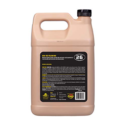 Meguiar's Hi-Tech Professional Yellow Wax M2601 - Pro Carnauba Yellow Wax with a Deep Gloss & Shine and a Long-Lasting Protection, Easy to Use Liquid Wax with Professional Results, 1 Gal, 128 Oz