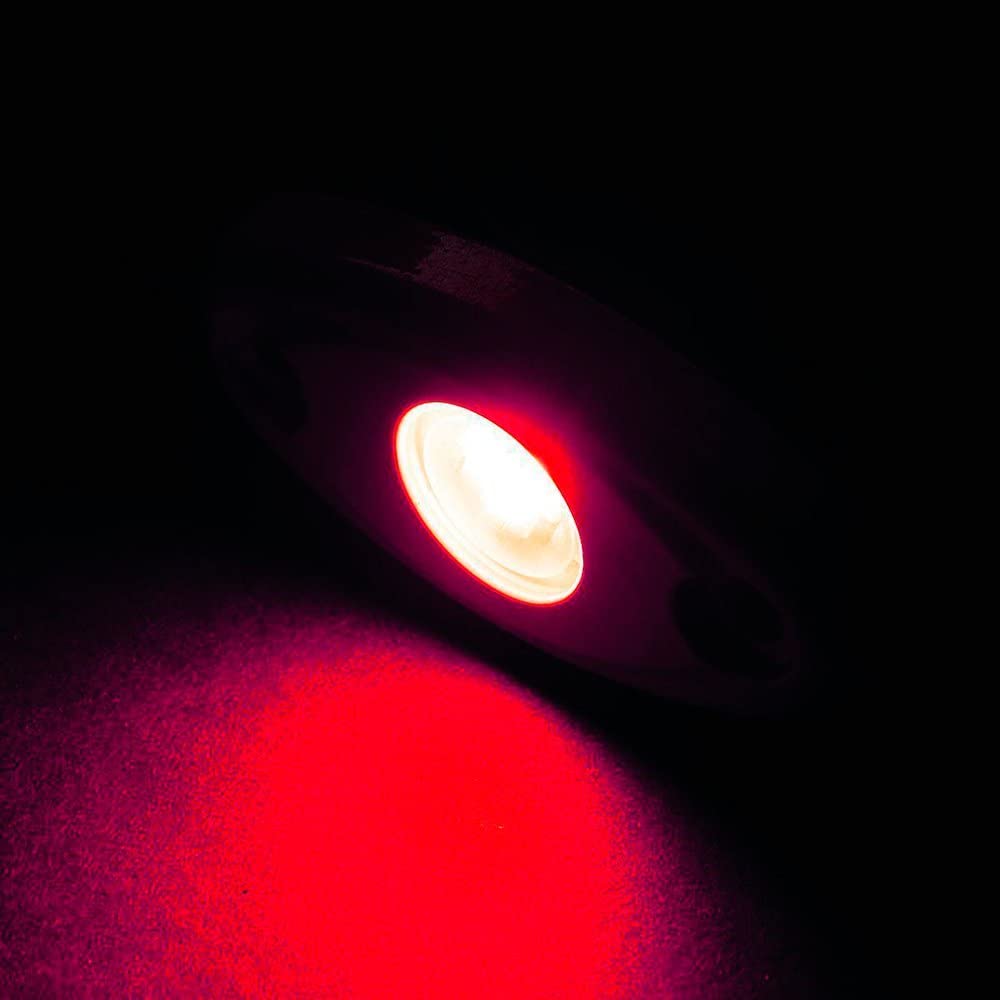 High Intensity T-H Marine Oval LED | Boat Courtesy/Rock Light for Overhead Deck Lighting or Trailer Lights | Black Housing - RGB LED