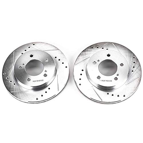 Power Stop AR8532XPR Evolution Front Drilled & Slotted Rotor Pair For Mercury Villager 1993-2002, Nissan Quest 1993-2002 [Model Specific]