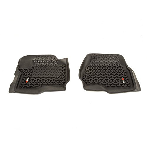 Front Floor Liners Rugged Ridge for Ford F-250/F-350/F-450 | Black | 82902.40 | Fits 2017-2020 Ford F-250/F-350/F-450/F-550 Regular Cab/Extended Cab/SuperCrew Cab