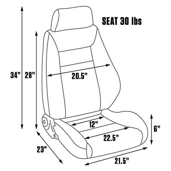 Scat 80110051L Crankshafts Seat, Black Vinyl, Left