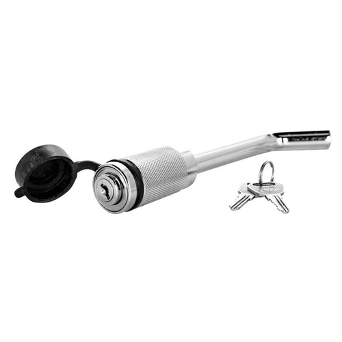 Heavy Duty Eaz-Lift Trailer Locking Hitch Pin, ½ with Weather Resistant Cap - Locks Your RV, Camper or Trailer Hitch to Prevent Theft |Compatible with Class III & II Hitches| Zinc Plated - (48477)
