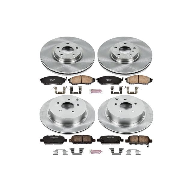 Power Stop Autospecialty KOE6237 Front and Rear Replacement Brake Kit-OE Brake Rotors & Ceramic Brake Pads