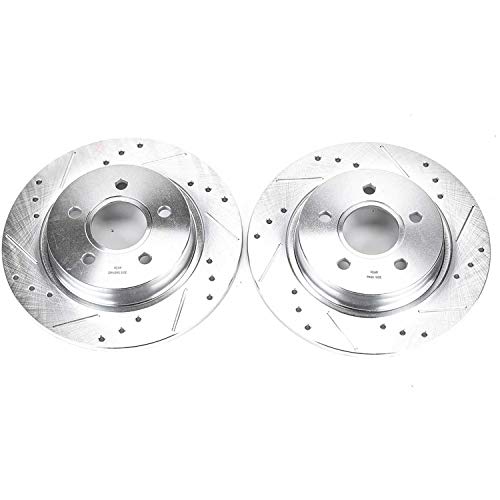 Power Stop Rear EBR1066XPR Drilled & Slotted Rotor Pair For Volvo C30 2008-2013, Volvo C70 2006-2013, Volvo S40 2004-2012, Volvo V50 2005-2011 [Model Specific]