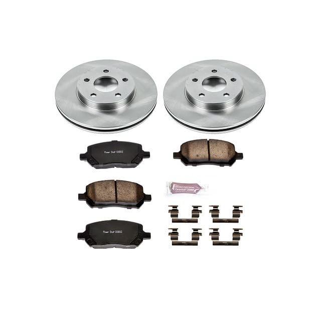 POWERSTOP Autospecialty KOE2983 Front Replacement Brake Kit-OE Brake Rotors & Ceramic Brake Pads For Chevrolet Cobalt 2007-2010, Pontiac G5 2007-2010 [Model Specific]