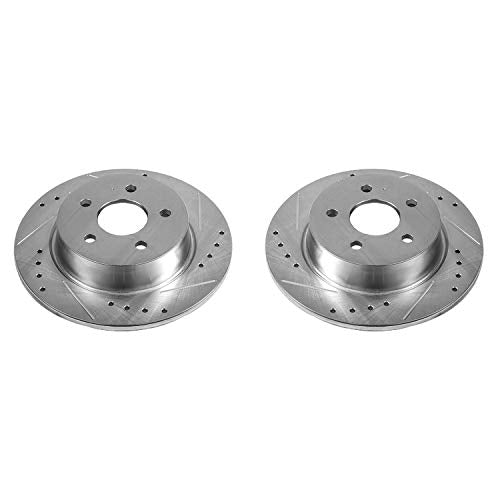 Power Stop Rear AR85149XPR Drilled & Slotted Evolution Rotor Pair For Ford C-Max 2013-2018, Ford Escape 2013-2016, Ford Transit Connect 2014-2018 [Model Specific]