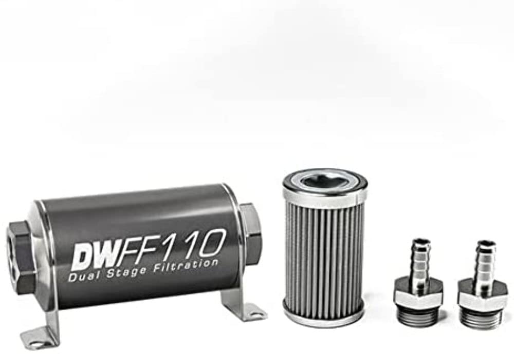 in-line DeatschWerks Fuel Filter and housing kit (8-03-110-100K-38)