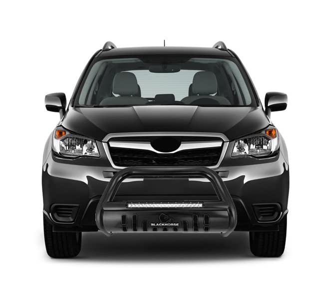 Beacon Black Horse Bull Bar Skid Plate Compatible with 2014-2018 Subaru Forester-BE-S0102B