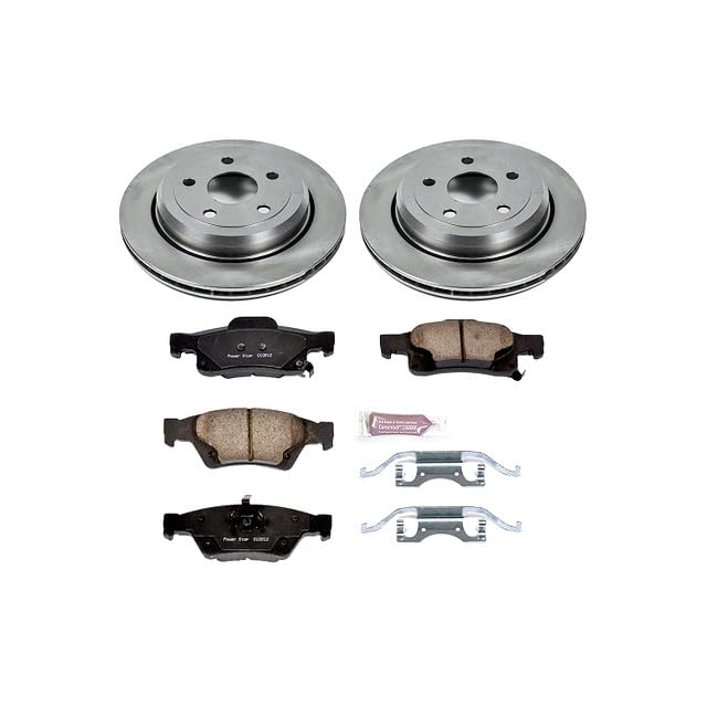 Power Stop KOE5953 Rear Replacement Brake Kit-OE Brake Rotors & Ceramic Brake Pads For Dodge Durango, Jeep Grand Cherokee, Jeep Grand Cherokee WK [Model Specific]