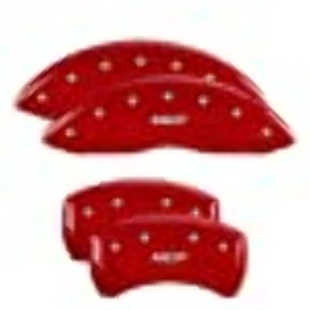 MGP 14257SMGPRD Caliper Covers Red Powder Coat Finish, Silver Characters, Set of 4