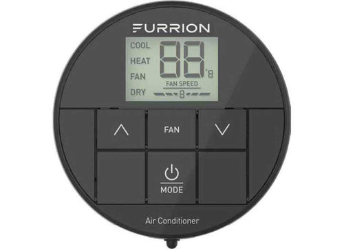 Furrion Chill Basic Single-Zone Backlit LED Wall Thermostat - Black, 2 Fan Speeds, Compatible with Furrion HE Air Conditioners - FACW10ESSA-BL