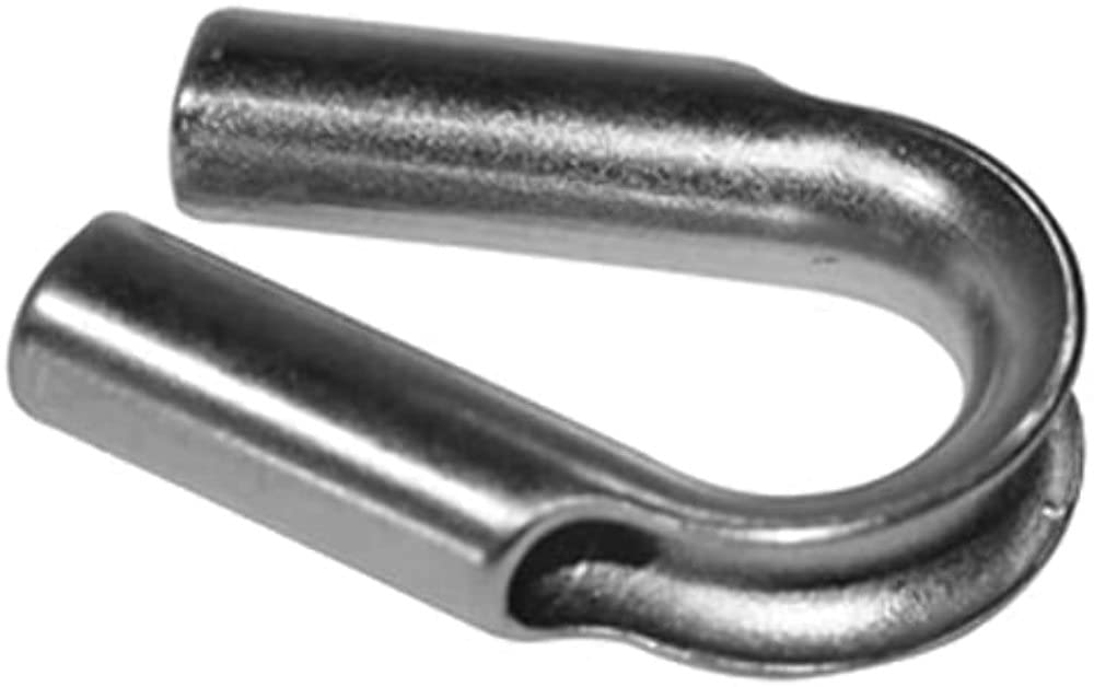 Tube Thimble Bulldog Winch 20092- Stainless for Synthetic Rope 8mm Silver