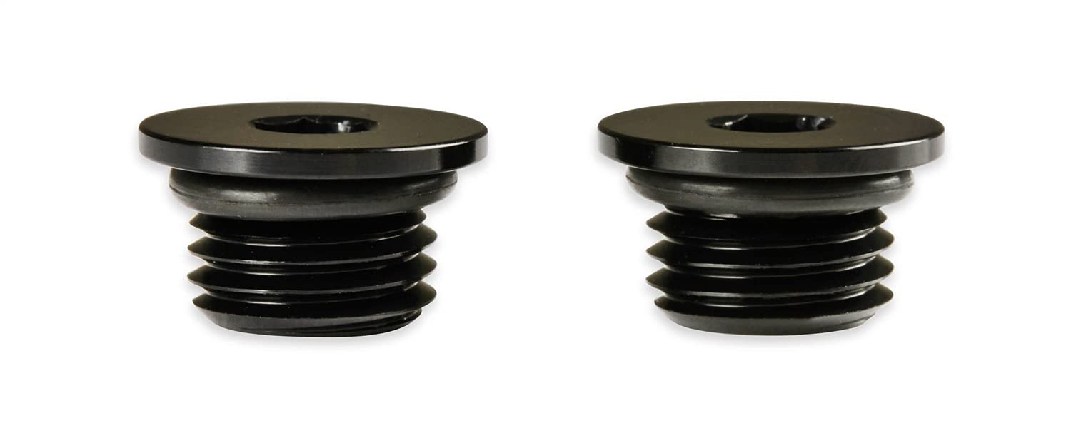 Black Earl's -6An Low Profile Port Plug, 2Pk