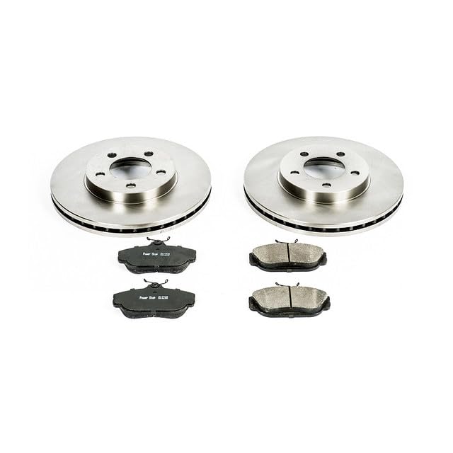 POWERSTOP Autospecialty KOE1327 Front Replacement Brake Kit-OE Brake Rotors & Ceramic Brake Pads For Ford Taurus, Ford Windstar, Lincoln Continental, Mercury Sable [Model Specific]