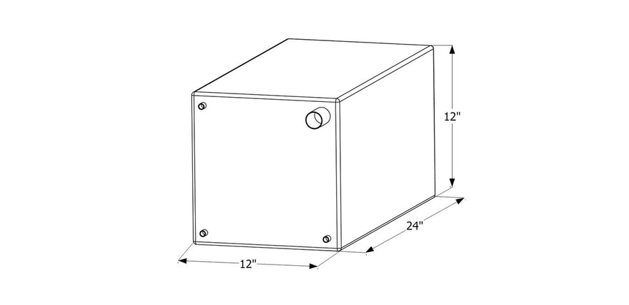 Fresh Water Tank ICON 12471 with 3/8" FTP and 1-1/4" Filter WT2471-15 Gallon, 24" x 12" x 12"