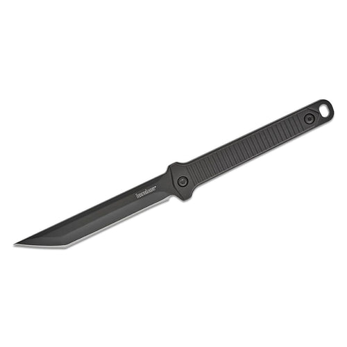 Dune Kershaw Full Tang Neck Knife (4008X) Compact 3.8 3Cr13 Stainless Steel Fixed Blade with Black-Oxide Finish, Textured Injection Molded Handle, Secure Molded Sheath and Lanyard, 2.5 oz.