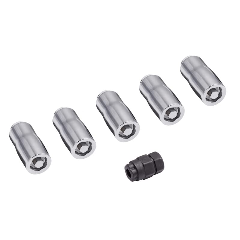 Wheel Lock Nut Set Rugged Ridge 16715.31, 5 Nuts With Key, Chrome, M14-1.5