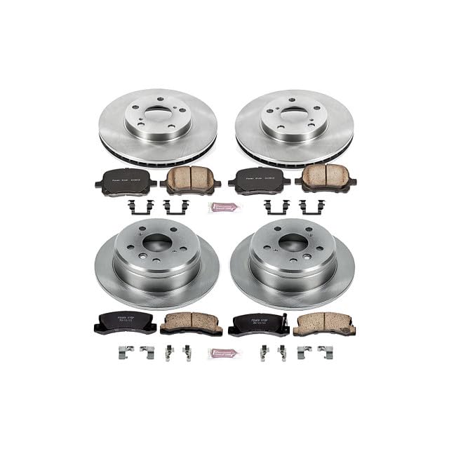 POWERSTOP Autospecialty KOE2713 Front and Rear Replacement Brake Kit-OE Brake Rotors & Ceramic Brake Pads