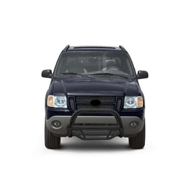 Max Bull Bar Black Horse No Skid Plate Black Compatible with 2001-2003 Ford Explorer Sport|2001-2005 Ford Explorer Sport Trac-MBB-FOB2801