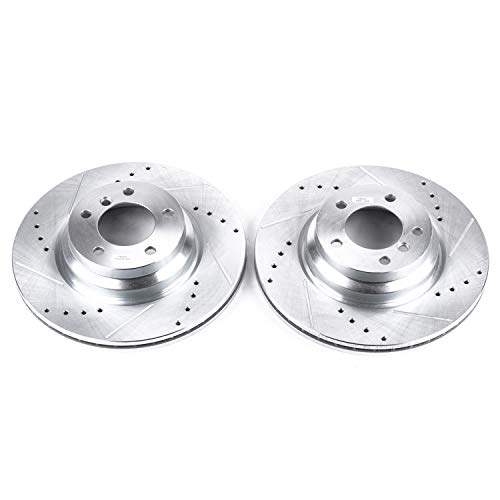 Power Stop Front EBR843XPR Drilled & Slotted Rotor Pair For BMW 330i 2006, BMW 330xi 2006 [Model Specific] Evolution