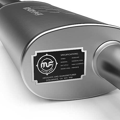 Cat-Back MagnaFlow Performance Exhaust System 19478 - Street Series, Stainless Steel 3in Main Piping, Quad Split Rear Exit, Black Coated 3.5in Exhaust Tip - Truck Performance Exhaust Kit