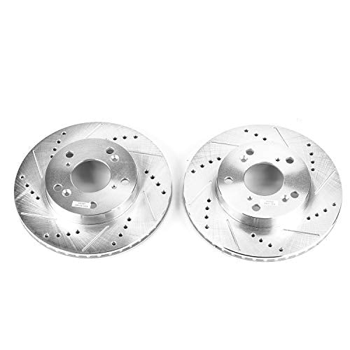 Power Stop Front JBR1551XPR Evolution Drilled & Slotted Rotor Pair For Acura ILX 2013-2014, Honda Civic 2012-2015 [Model Specific]
